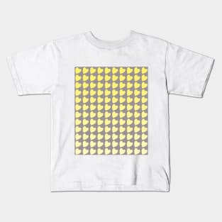 Trendy Yellow and Gray Heart Gradient Pattern Kids T-Shirt